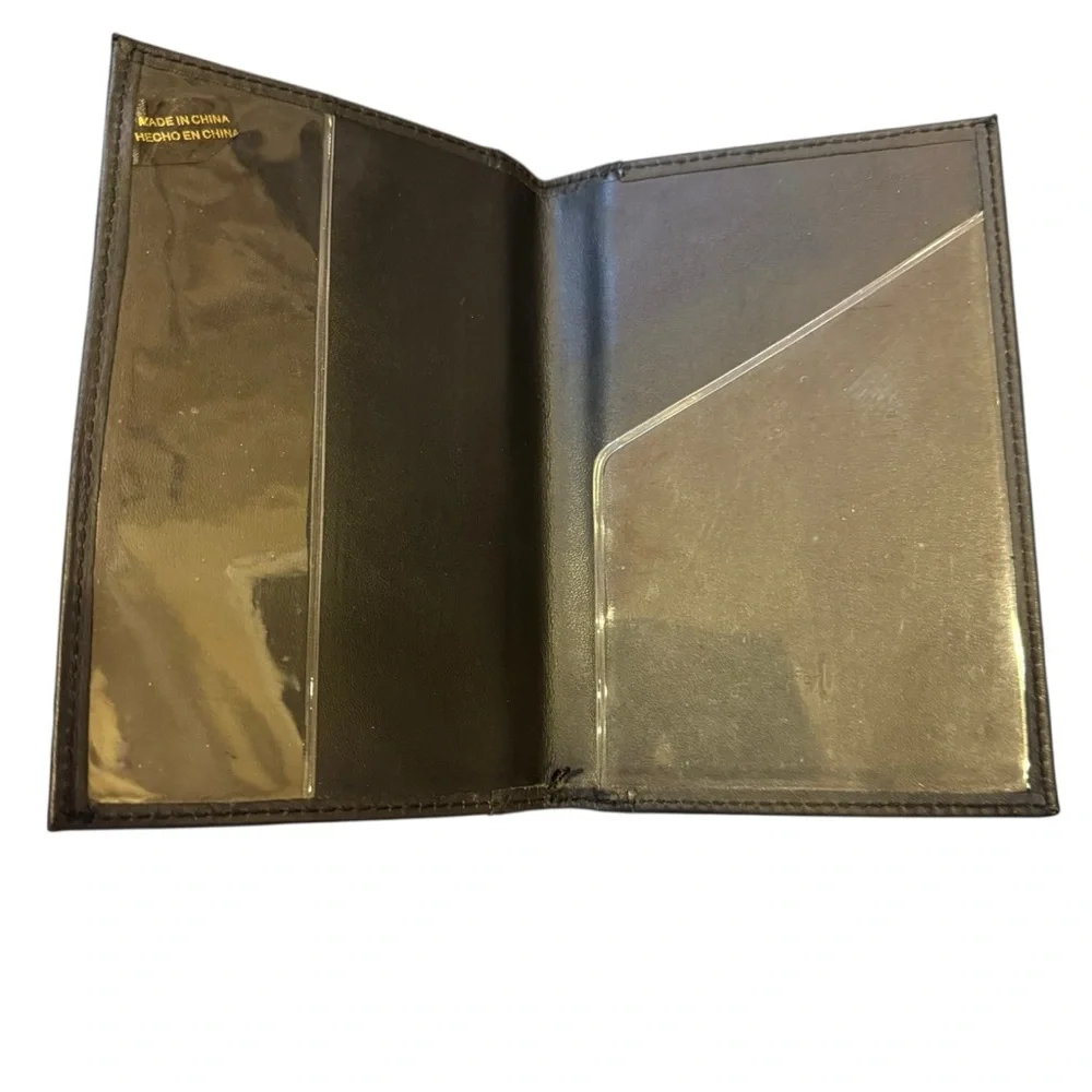 Black Leather Passport Travel Holder